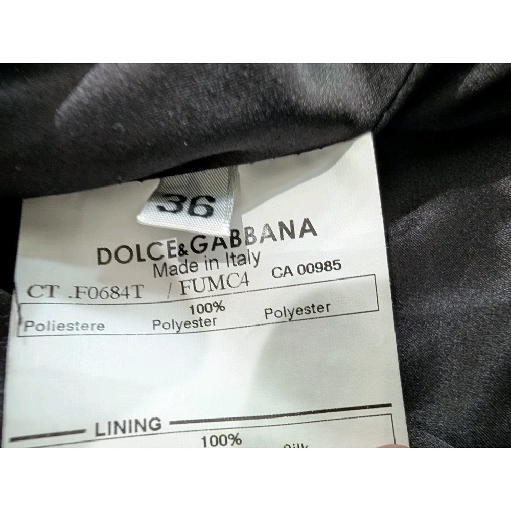 Dolce & Gabbana Ruffled Trench Coat Black Polyester Size 36 Belted Jacket - Picture 11 of 13